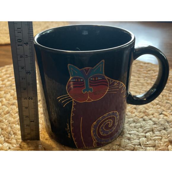 Laurel Burch Coffee Mug Mythical Cat Japan 3 3/4" x 3 1/2" Holds 12oz - Picture 7 of 8